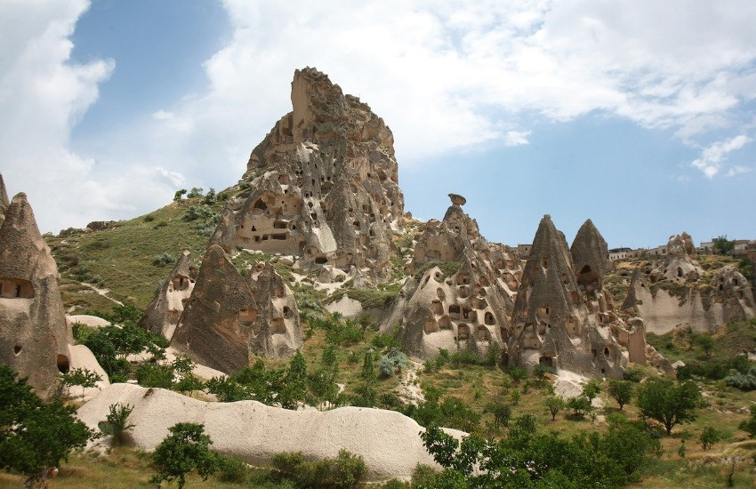 De schoorstenen in Cappadocië, Turkije 