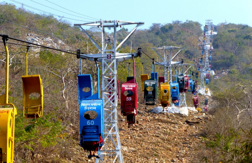 De kabelbaan van Rajgir