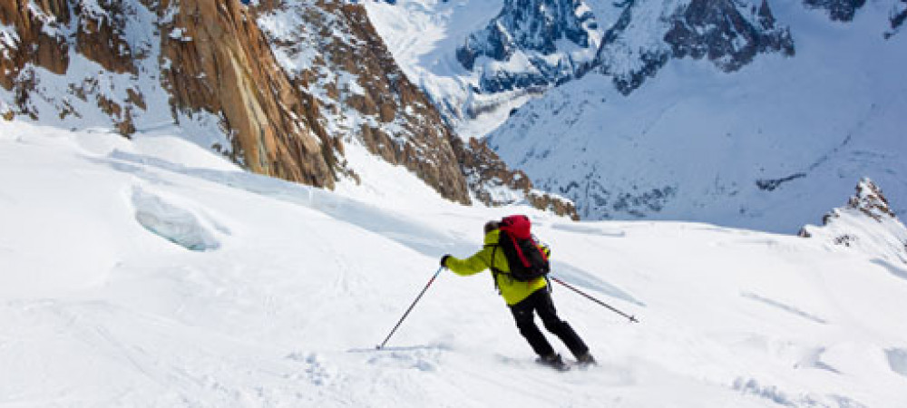 Skiën op een gletsjer in Europa