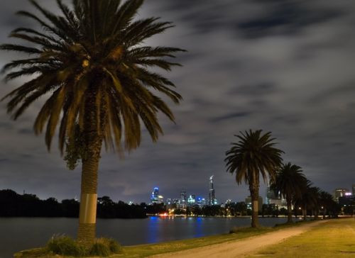 Avondbeeld in Albert Park