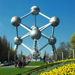 Zicht op het Atomium