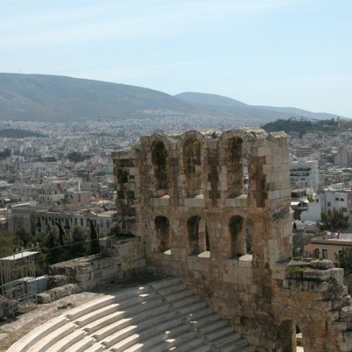 Detail van het Theater van Herodes Atticus