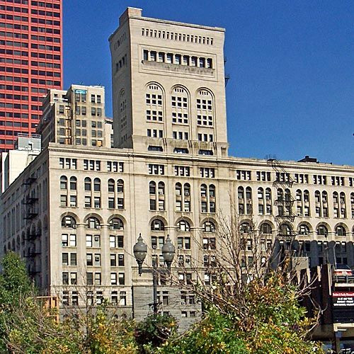 Zicht op het Auditorium Building