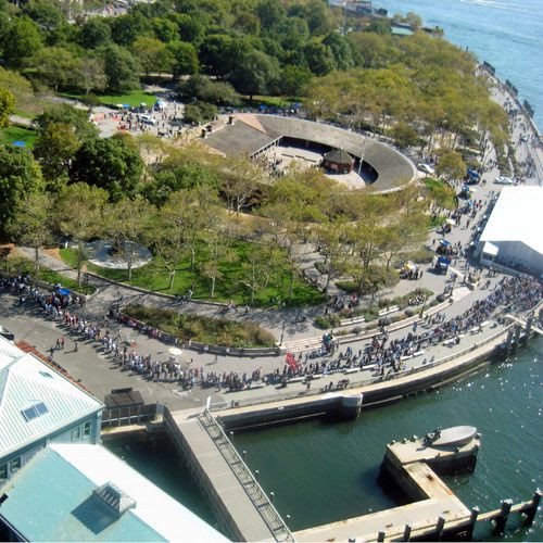 Luchtbeeld op Battery Park