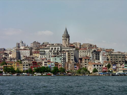 Zicht op Beyoglu en Galata