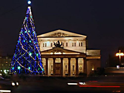 Nachtbeeld op het Bolsjojtheater