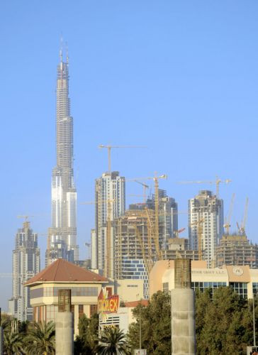 Vergezicht op de Burj Dubai