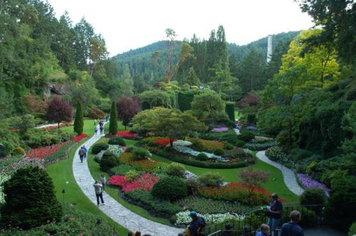 Wandelpad door de Butchart Gardens