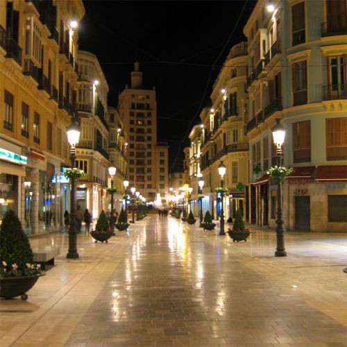 Nachtbeeld op de Calle Larios