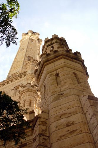 Onder aan de Chicago Water Tower