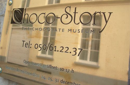 Naambord van Choco-Story