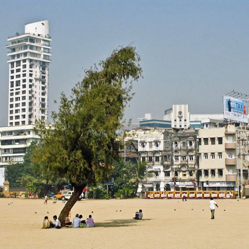 Overdag op Chowpatty Beach