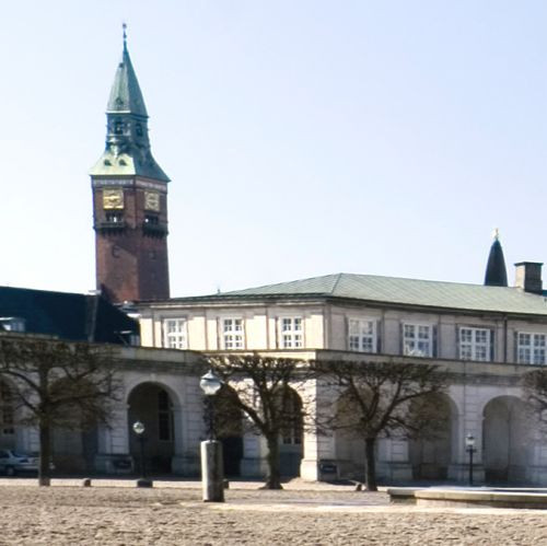 Zicht op het slot van Christiansborg