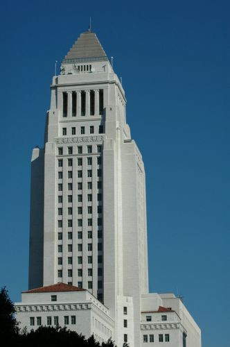 Zijkant van Los Angeles City Hall