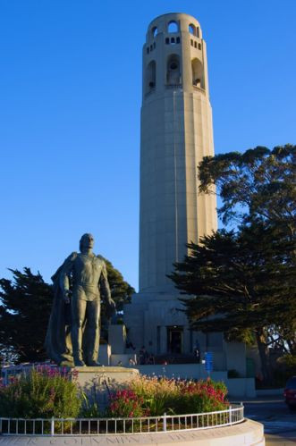 Zicht op de Coit Tower