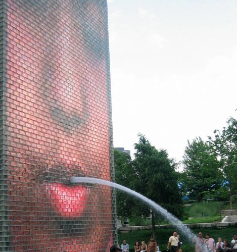Detail van de Crown Fountain