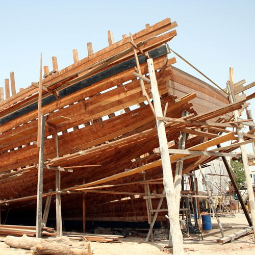 Dhow in aanbouw