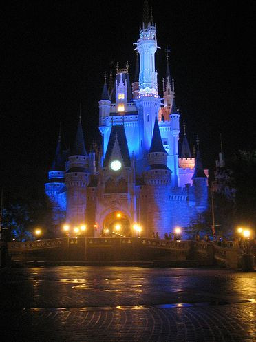Nachtbeeld op het Tokyo Disney Resort