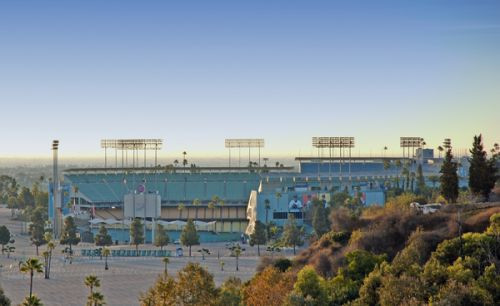 Zicht op Dodger Stadium