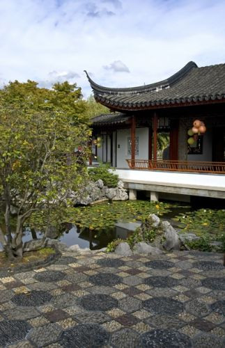 Paviljoen in de Dr. Sun Yat-Sen Classical Chinese Garden