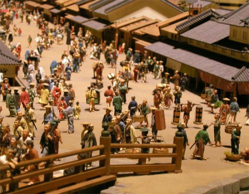 Miniatuurtjes in het Edo-Tokio museum