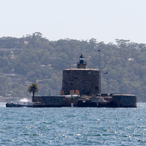 Vergezicht op Fort Denison