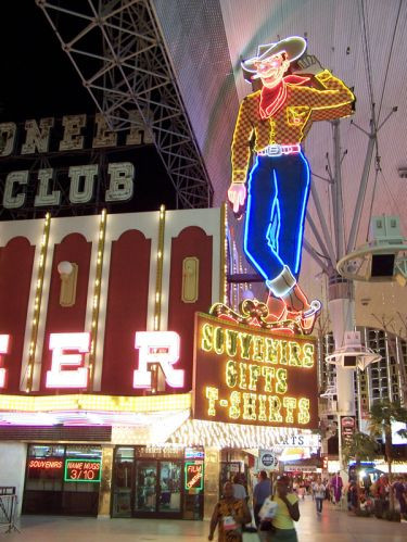 Cowboybeeld op Fremont Street