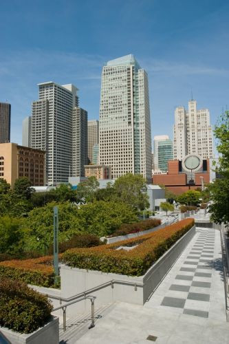 Beeld over de Yerba Buena Gardens