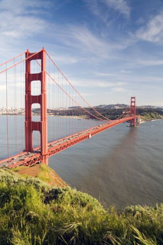 Bovenaanzicht van de Golden Gate Bridge