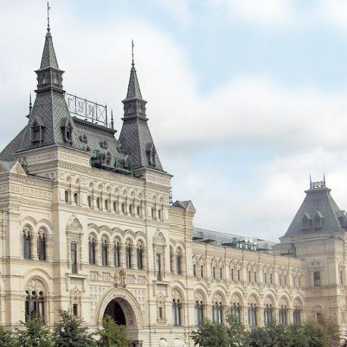 Zicht op het GUM-warenhuis