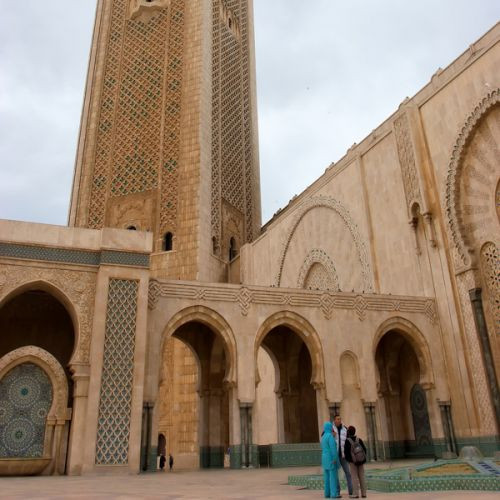 Zicht op de Hassan II Moskee