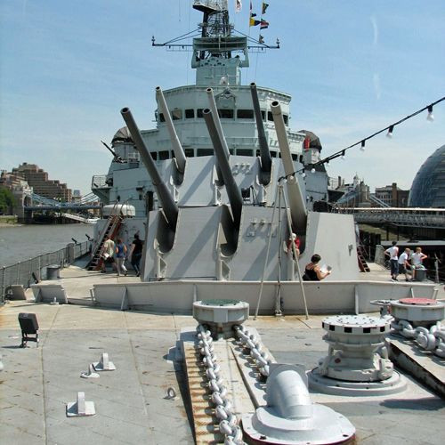 Kanonnen op de HMS Belfast