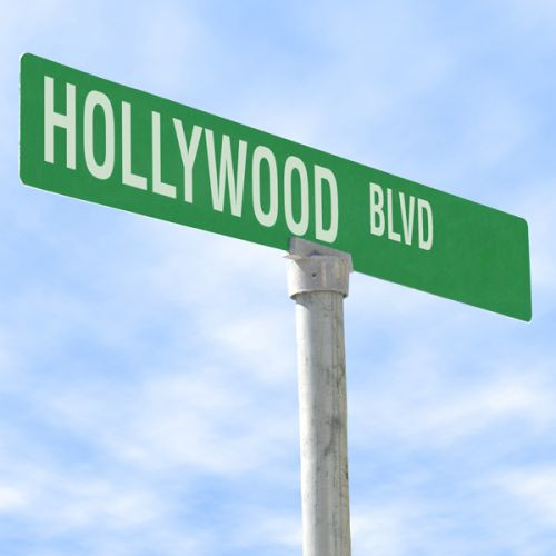 Naambord van de Hollywood Boulevard