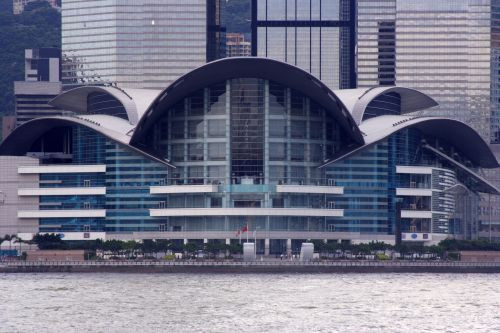 Totaalbeeld van het Hong Kong Convention and Exhibition Centre