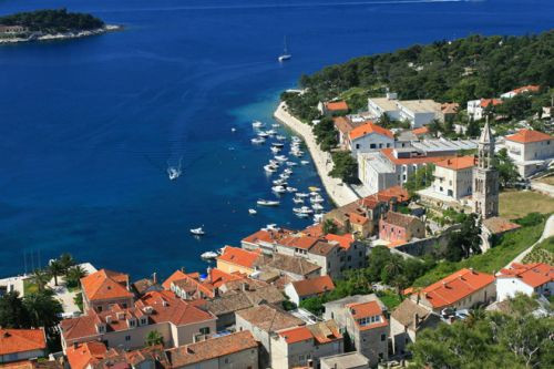Luchtbeeld op Hvar