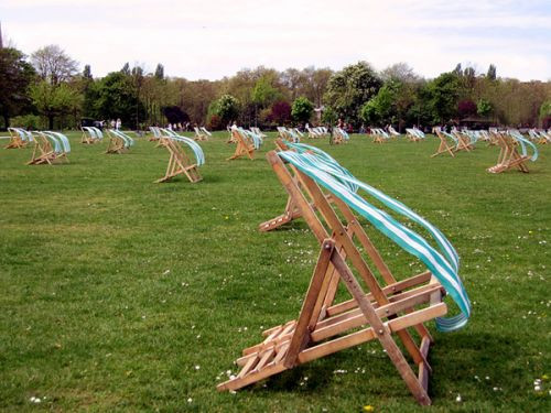 Strandstoelen in Hyde Park