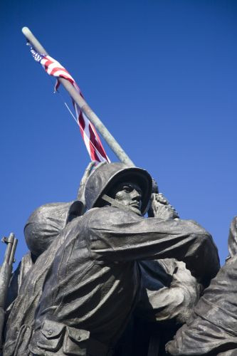 Close up van het Iwo Jima Memorial