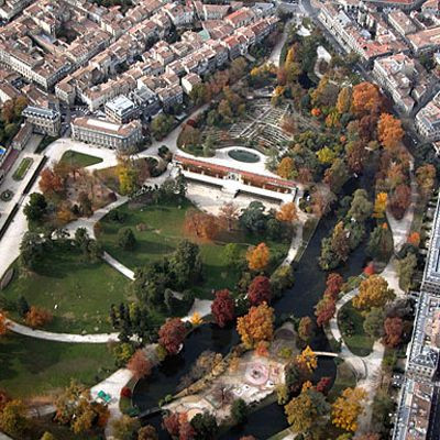 Luchtbeeld van de Jardin Public