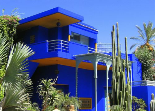 Blauw gebouw in Marrakech