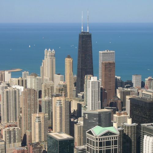 Vergezicht op het John Hancock Center