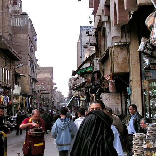 Straatbeeld op de Khan el-Khalili