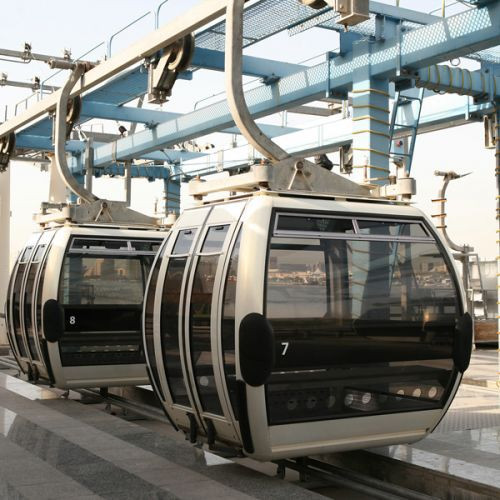 Bakjes van kabelbaan