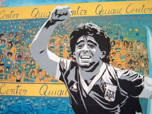 Schilderin van Maradona