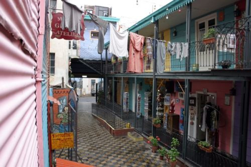 Straatbeeld in La Boca