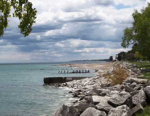 Zicht op Lake Michigan