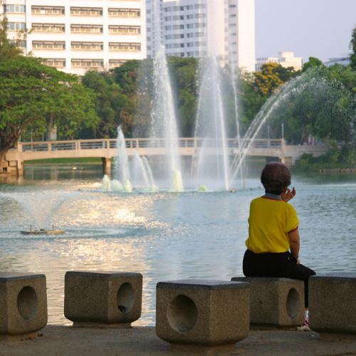 Fontein in het Lumphinipark