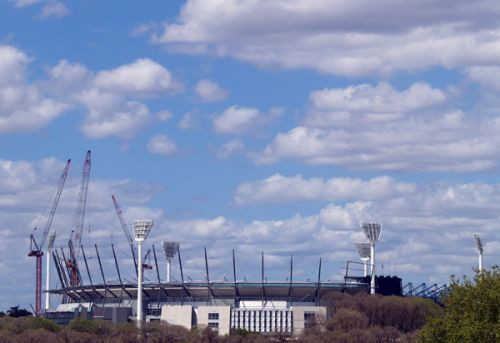 Vergezicht op de Melbourne Cricket Ground