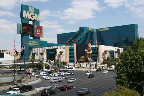 Zicht op het MGM Grand-hotel