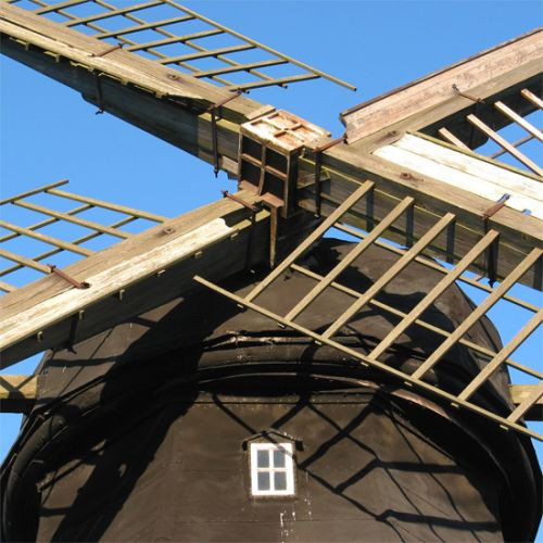 Close up van de Sint-Janshuismolen