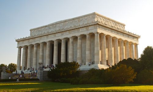 Buiten aan het Lincoln Memorial